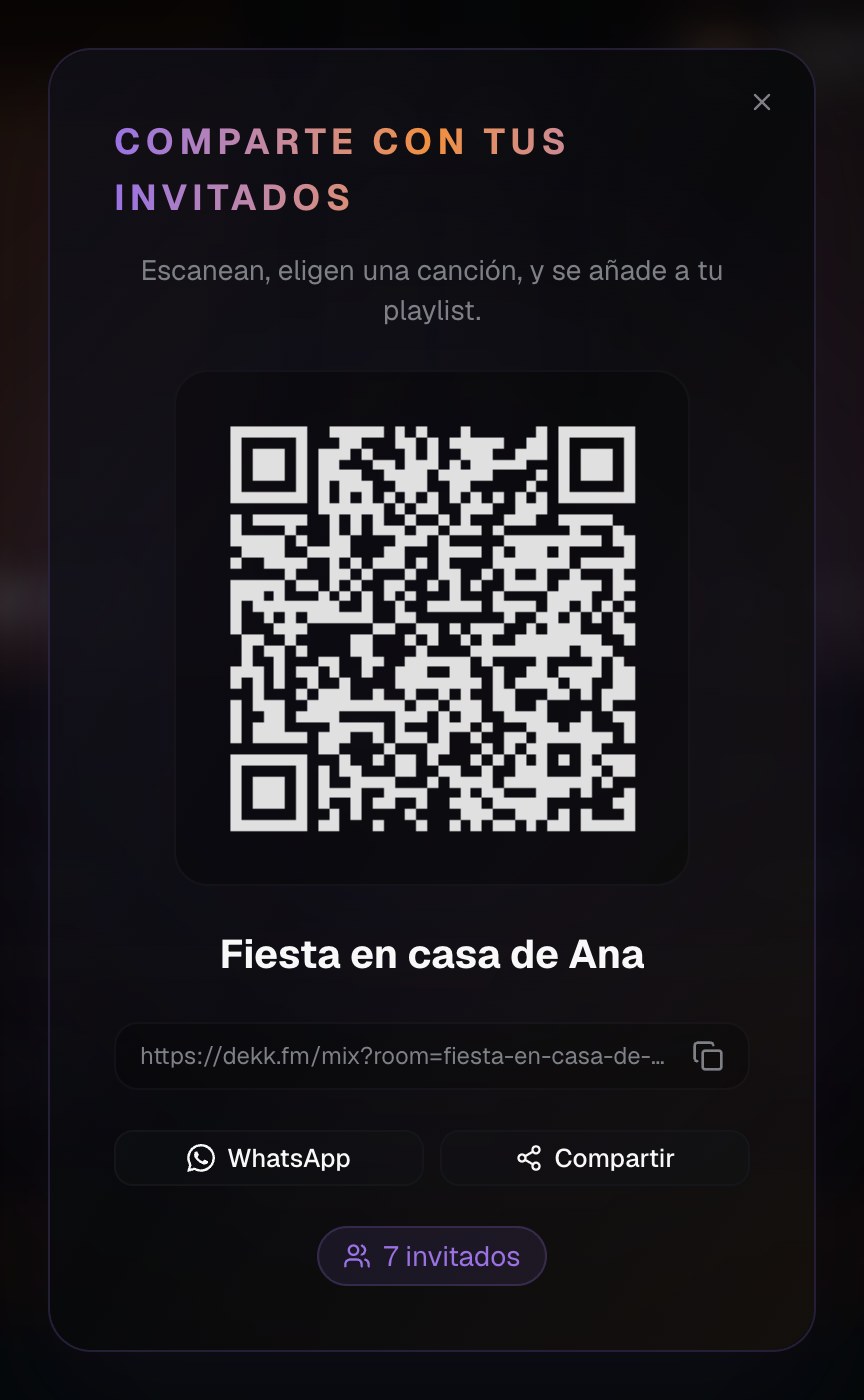 Ventana con el código QR de la Fiesta en casa de Ana, con 7 invitados conectados